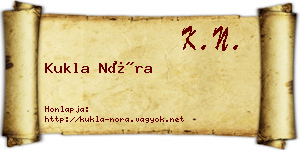 Kukla Nóra névjegykártya