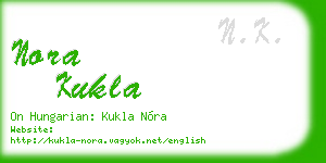 nora kukla business card